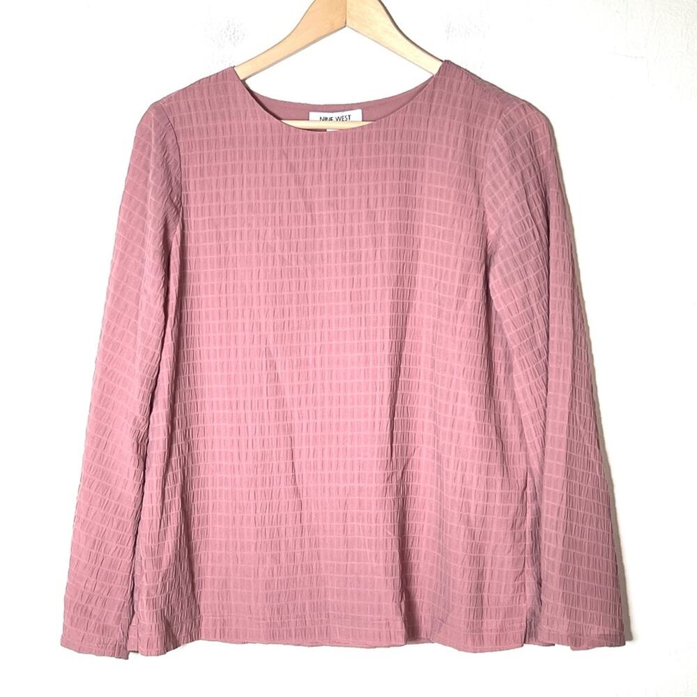 Nine West rose pink blouse top shirt size small S B175